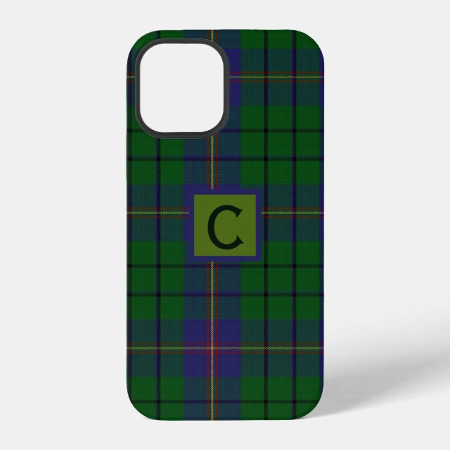 Clan Carmichael Plaid Monogrammed iPhone Case (Back)