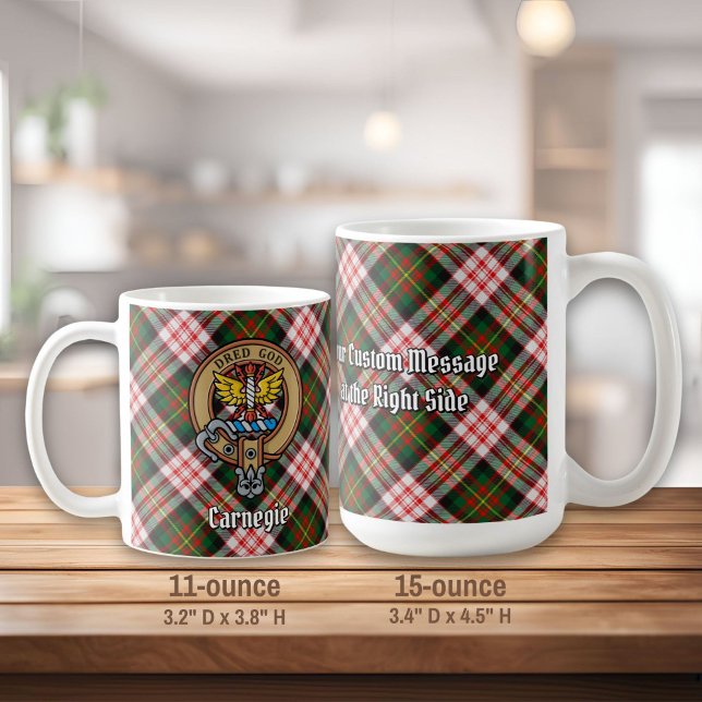 Clan Carnegie Crest over Dress Tartan Coffee Mug (Creator Uploaded)