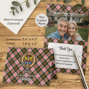 Clan Carnegie Crest over Dress Tartan Invitation