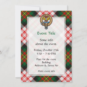 Clan Carnegie Crest over Dress Tartan Invitation
