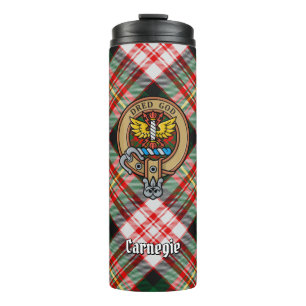 Clan Carnegie Crest over Dress Tartan Thermal Tumbler