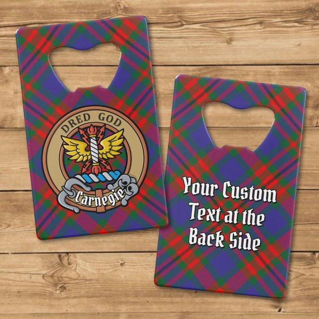Clan Carnegie Crest over Tartan (Creator Uploaded)