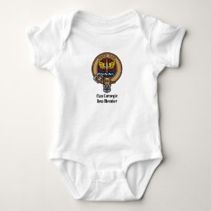 Clan Carnegie Crest over Tartan Baby Bodysuit
