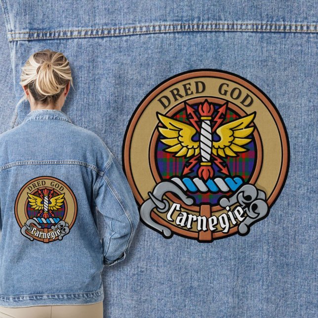 Clan Carnegie Crest over Tartan Denim Jacket (Creator Uploaded)