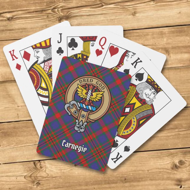 Clan Carnegie Crest over Tartan Playing Cards (Creator Uploaded)