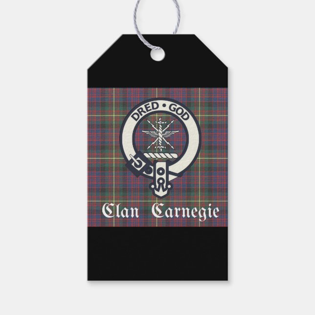 Clan Carnegie Crest Tartan Gift Tags (Front)