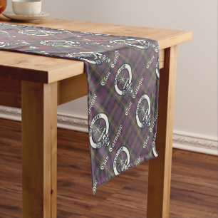 Clan Carnegie Crest Tartan Short Table Runner