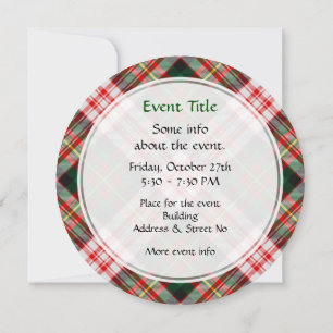 Clan Carnegie Dress Tartan Invitation