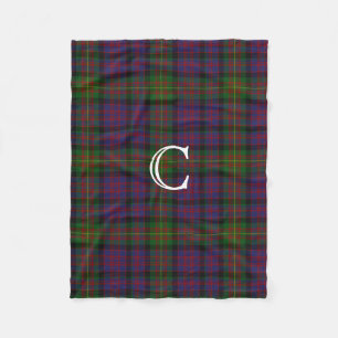 Clan Carnegie Plaid Monogram Fleece Blanket