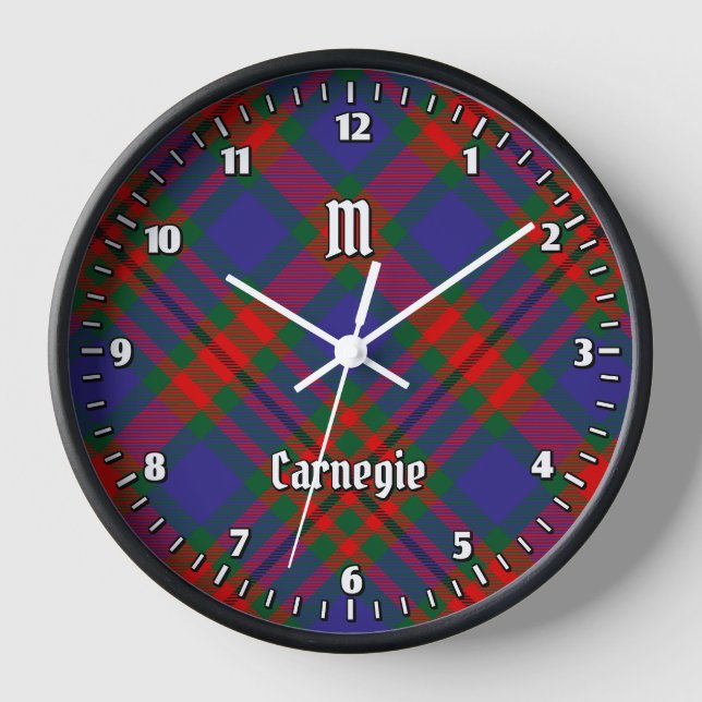 Clan Carnegie Tartan Clock (Front)