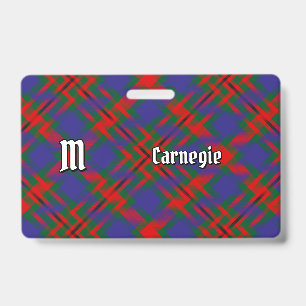 Clan Carnegie Tartan ID Badge