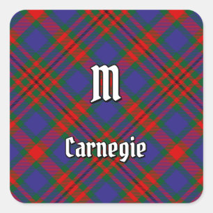 Clan Carnegie Tartan Square Sticker