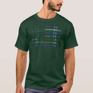 Clan Cathcart Scottish tartan US flag kilt Scotlan T-Shirt