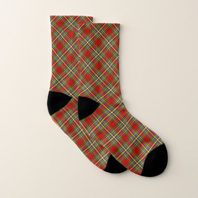 Clan Chattan Tartan Colorful Plaid Pattern Socks (Pair)