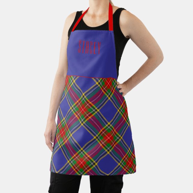 Clan Chef MacBeth Tartan Plaid Name Apron (Insitu)