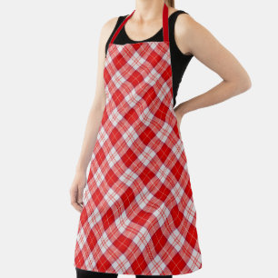 Clan Chef Menzies Red Tartan Plaid Pattern Apron