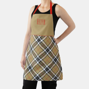 Clan Chef Thomson Camel Tartan Plaid Name Apron