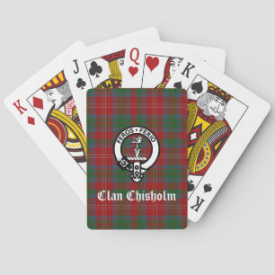 Clan Chisholm Crest Badge & Tartan  Playing Cards