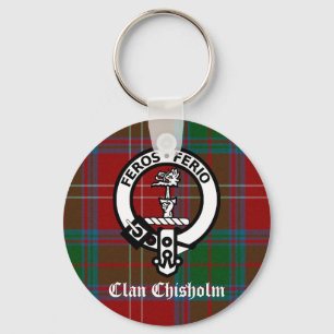 Clan Chisholm Tartan & Crest Badge Key Ring