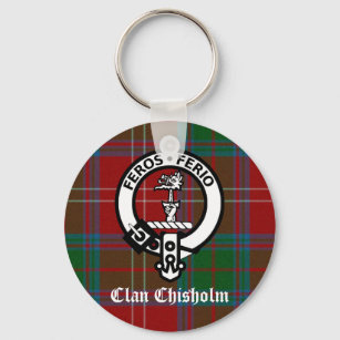 Clan Chisholm Tartan & Crest Badge Key Ring