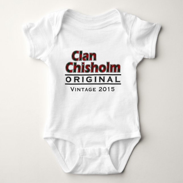 Clan Chisholm Vintage Customise Your Birthyear Baby Bodysuit (Front)