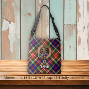 Clan Christie Crest over Tartan Crossbody Bag