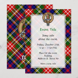 Clan Christie Crest over Tartan Invitation