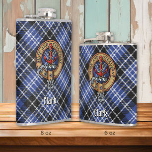 Clan Clark Crest Hip Flask