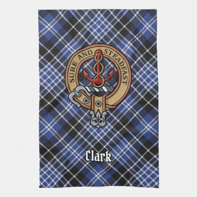 Clan Clark Crest Kitchen Towel (Vertical)