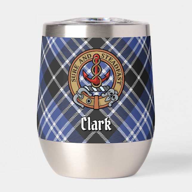 Clan Clark Crest over Tartan (Front)