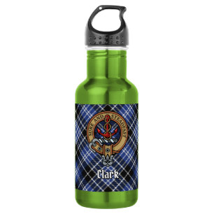 Clan Clark Crest over Tartan 532 Ml Water Bottle