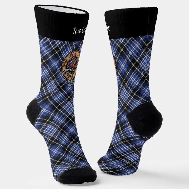 Clan Clark Crest over Tartan Socks (Angled)