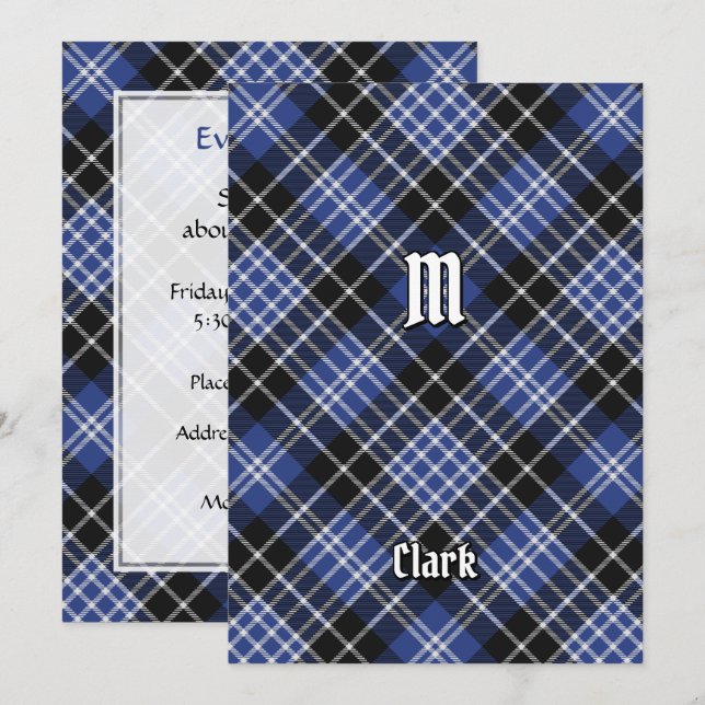Clan Clark Tartan Invitation (Front/Back)