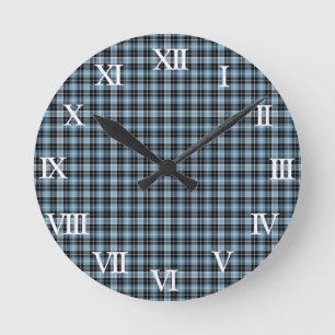 Clan Clark Tartan Round Clock
