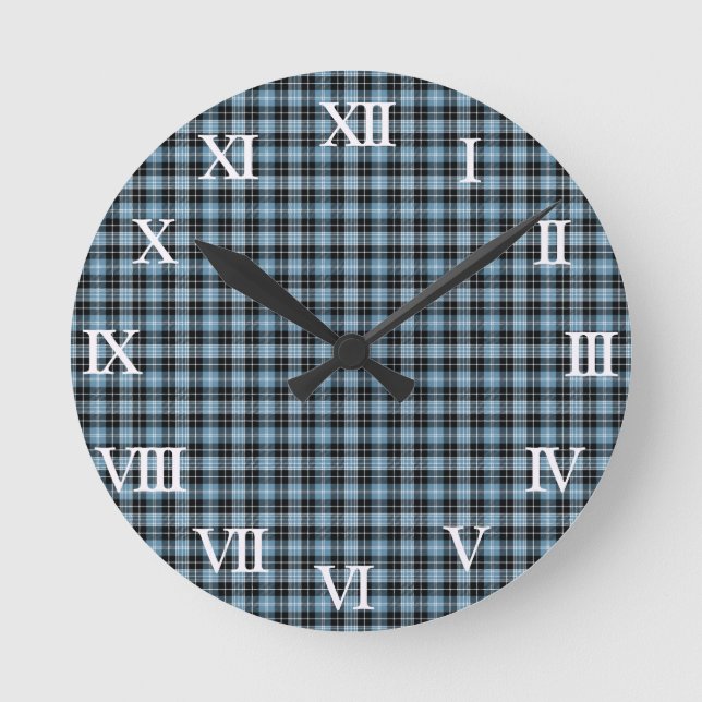 Clan Clark Tartan Round Clock (Front)