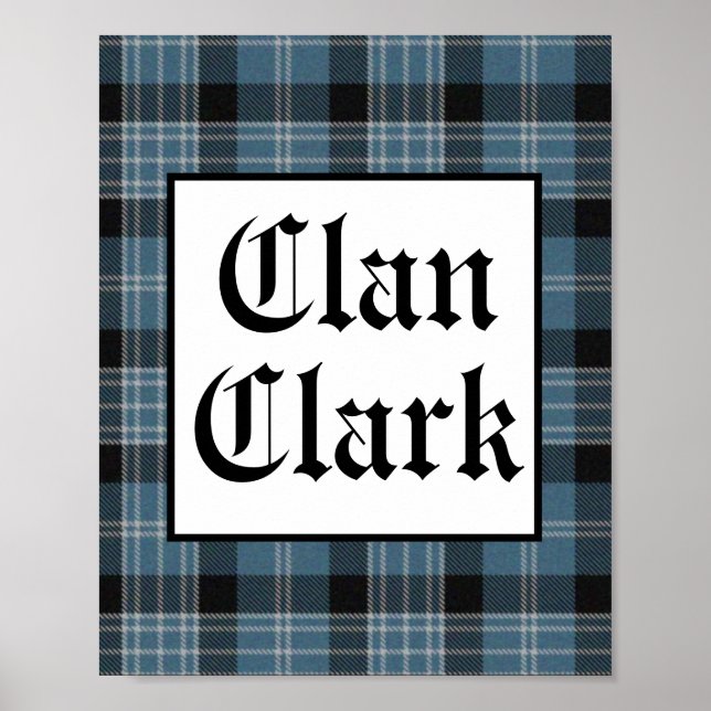 Clan Clark Tartan Square  Poster (Front)