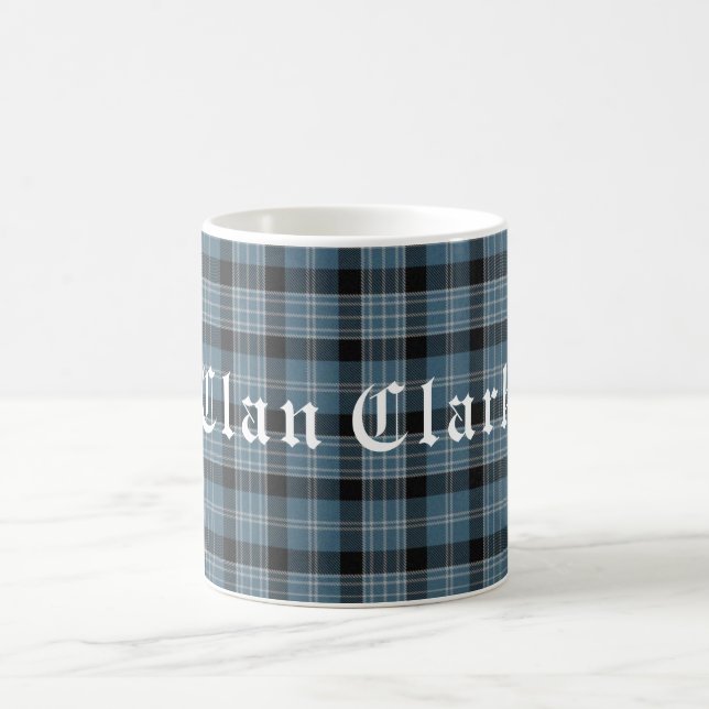 Clan Clark Tartan & Text Coffee Mug (Center)