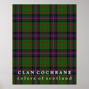 Clan Cochrane Colours of Scotland Tartan Poster