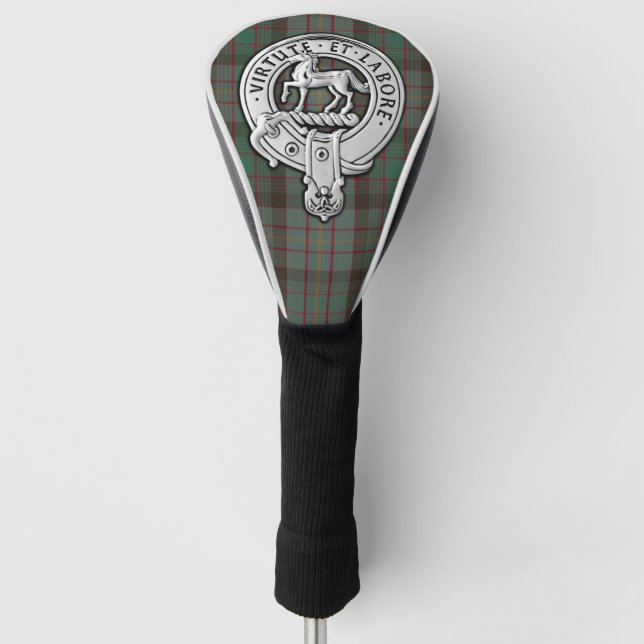 Clan Cochrane Crest & Hunting Tartan Golf Head Cover (Front)