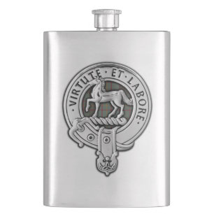 Clan Cochrane Crest & Hunting Tartan Hip Flask