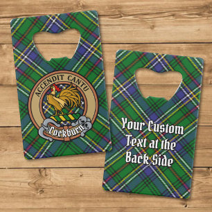 Clan Cockburn Crest over Tartan