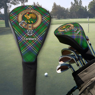 Clan Cockburn Crest over Tartan Golf Head Cover