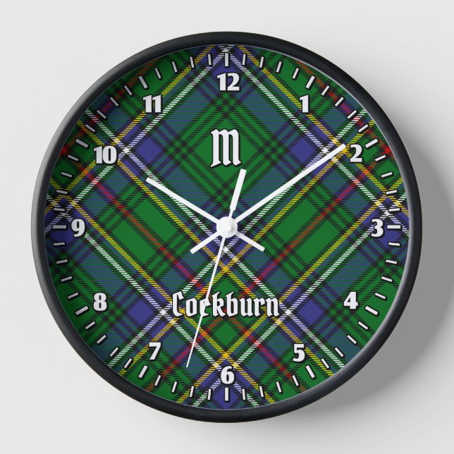 Clan Cockburn Tartan Clock (Front)