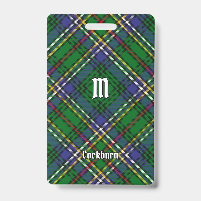 Clan Cockburn Tartan ID Badge (Front)