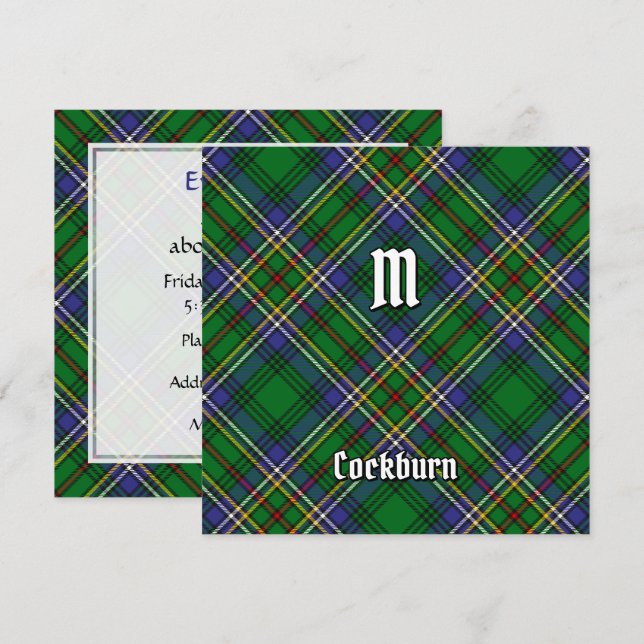 Clan Cockburn Tartan Invitation (Front/Back)