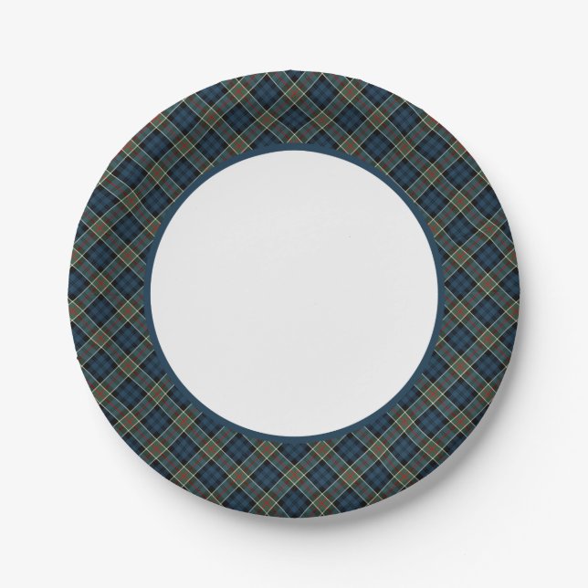 Clan Colquhoun and Calhoun Tartan Border Paper Plate (Front)