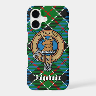 Clan Colquhoun Crest over Tartan