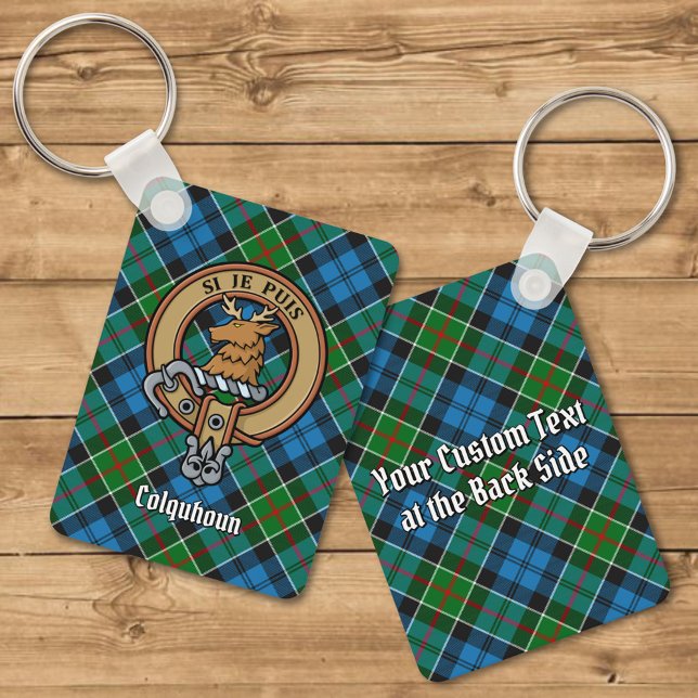 Clan Colquhoun Crest over Tartan Key Ring (Creator Uploaded)