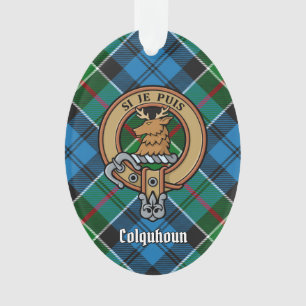 Clan Colquhoun Crest over Tartan Ornament