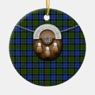 Clan Colquhoun Tartan And Sporran Ceramic Ornament
